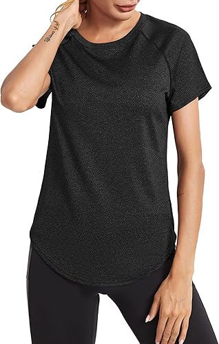 Wayleb Women's Sports T-Shirt Short Sleeve Wrinkle Resistant Quick Dry Top Tops