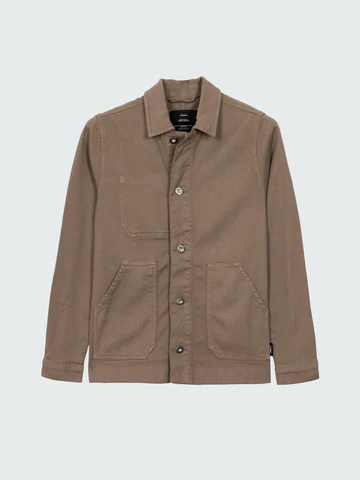 Women's Yarrel Chore Jacket Organic cotton workwear jacket in woodsmoke brown